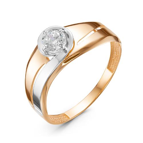 Золотое кольцо КЮЗ Del'ta D116979 с фианитом
