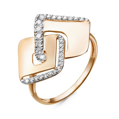 Золотое кольцо КЮЗ Del'ta D117526 с фианитом