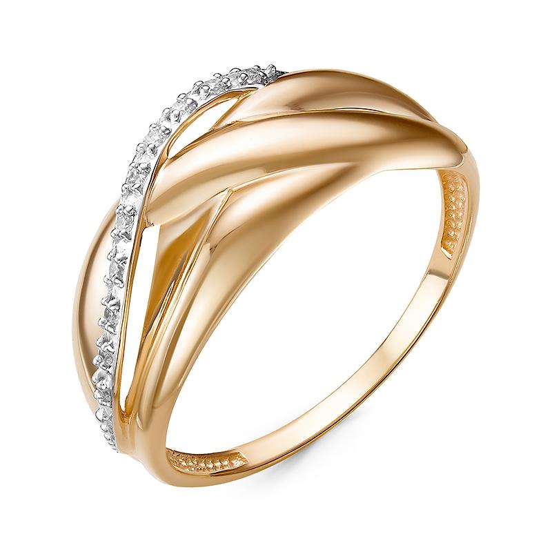 Золотое кольцо КЮЗ Del'ta D117723 с фианитом