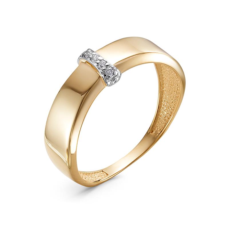 Золотое кольцо КЮЗ Del'ta D117757 с фианитом