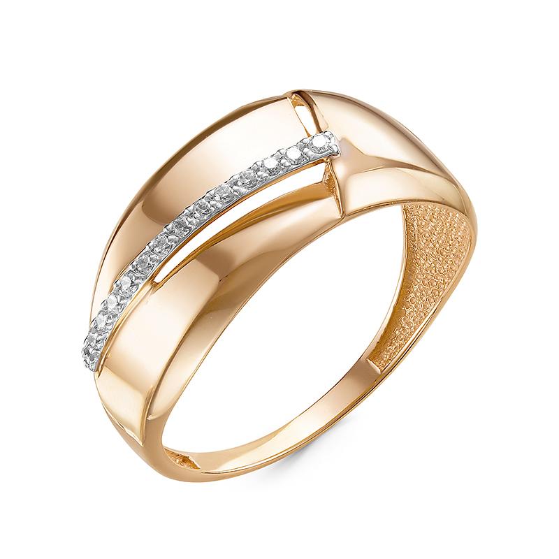 Золотое кольцо КЮЗ Del'ta D117760 с фианитом