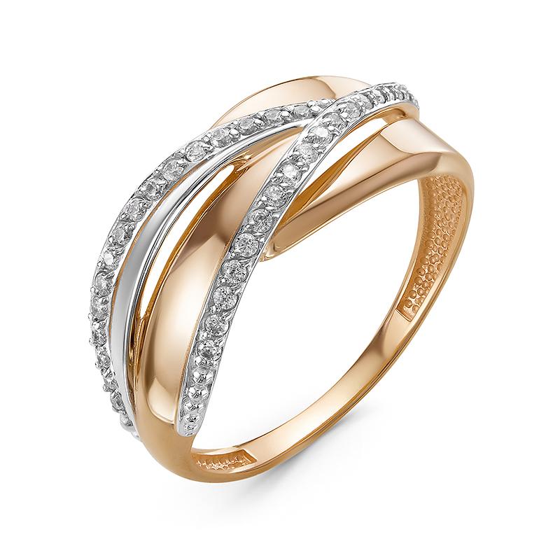 Золотое кольцо КЮЗ Del'ta D117893 с фианитом