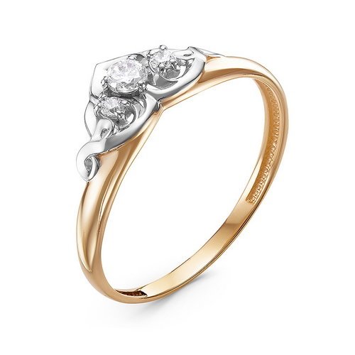 Золотое кольцо КЮЗ Del'ta D118164 с фианитом