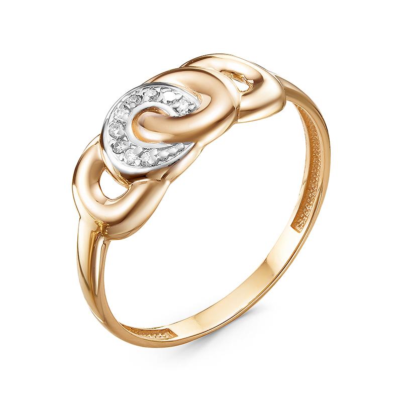 Золотое кольцо КЮЗ Del'ta D118989 с фианитом