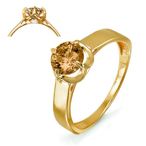 Золотое кольцо КЮЗ Del'ta D312551 с раухтопазом