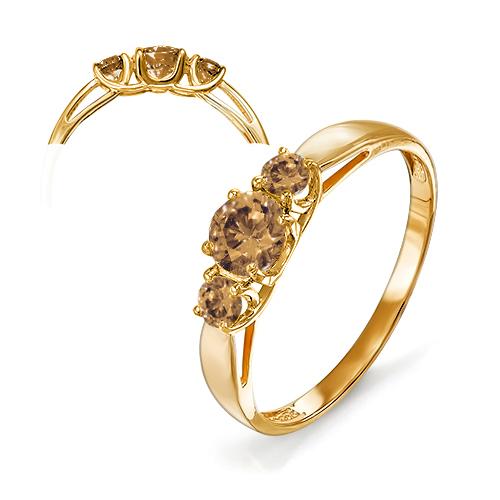 Золотое кольцо КЮЗ Del'ta D313298 с раухтопазом