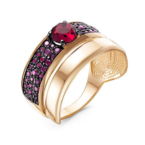 Золотое кольцо КЮЗ Del'ta D315018 с рубиновым корундом