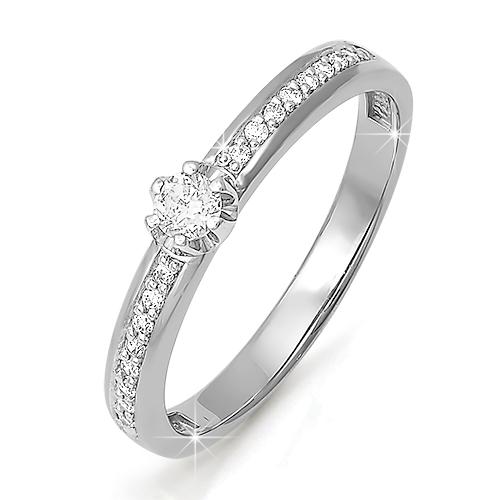 Помолвочное кольцо из белого золота с бриллиантом DБР110198
