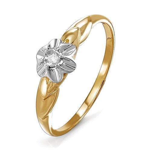 Золотое кольцо КЮЗ Del'ta DБР110858 с бриллиантом