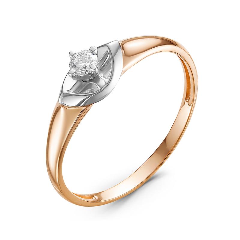 Золотое помолвочное кольцо КЮЗ Del'ta с бриллиантом DБР111200