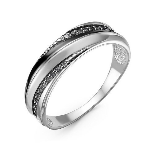 Золотое кольцо КЮЗ Del'ta DБР111336б с чёрным бриллиантом
