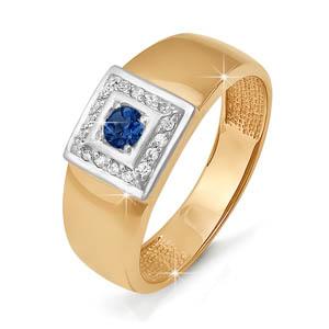 Золотое кольцо КЮЗ Del'ta DБР210376 с бриллиантом и сапфиром
