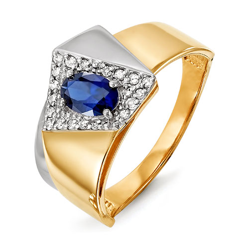 Золотое кольцо КЮЗ Del'ta DБР210450гт с бриллиантом и сапфировым корундом
