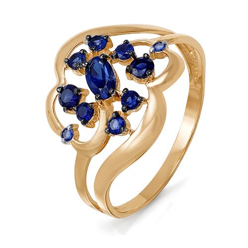 Золотое кольцо КЮЗ Del'ta с сапфировым корундом DБР210505ГТ