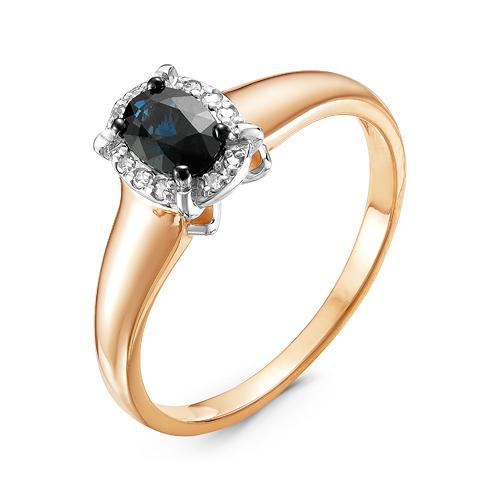 Золотое кольцо КЮЗ Del'ta DБР210725 с бриллиантом и сапфиром