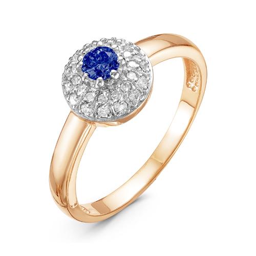 Золотое кольцо КЮЗ Del'ta DБР210897 с бриллиантом и сапфиром
