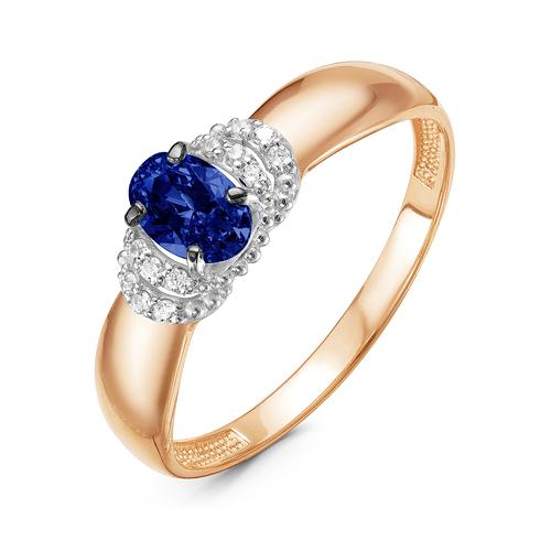 Золотое кольцо КЮЗ Del'ta DБР211001гт с бриллиантом и сапфировым корундом