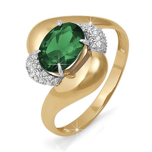 Золотое кольцо КЮЗ Del'ta DБР310238 с бриллиантом и изумрудом