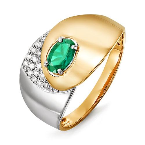 Золотое кольцо КЮЗ Del'ta DБР310428гт с бриллиантом и изумрудом