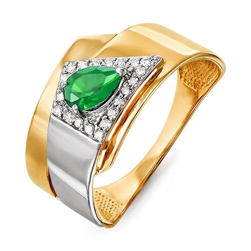 Золотое кольцо КЮЗ Del'ta DБР310440гт с бриллиантом и изумрудом