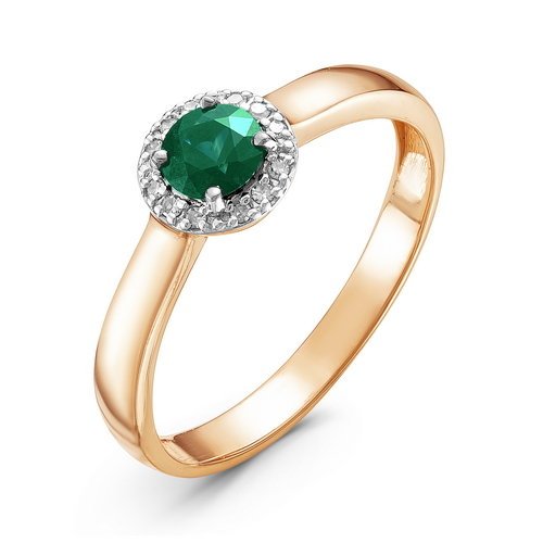 Золотое кольцо КЮЗ Del'ta DБР310803 с бриллиантом и изумрудом