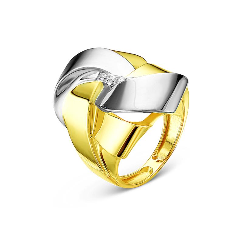 Кольцо из лимонного золота КЮЗ Del'ta Dд110016л с бриллиантом