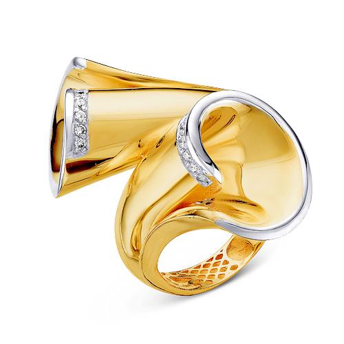 Золотое кольцо КЮЗ Del'ta Dд110018л с бриллиантом