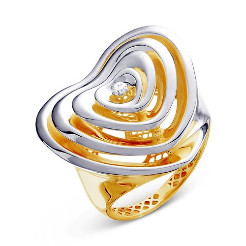 Кольцо из лимонного золота КЮЗ Del'ta Dд110020л с бриллиантом
