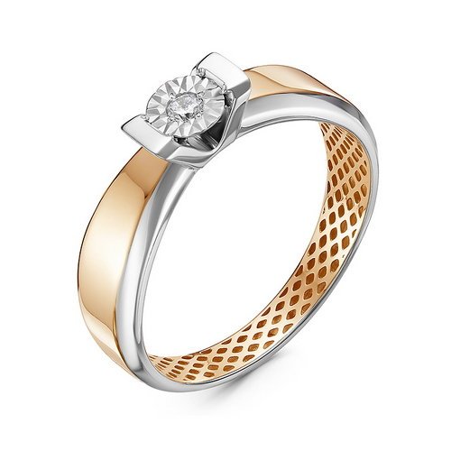 Золотое кольцо КЮЗ Del'ta Dди110001 с бриллиантом