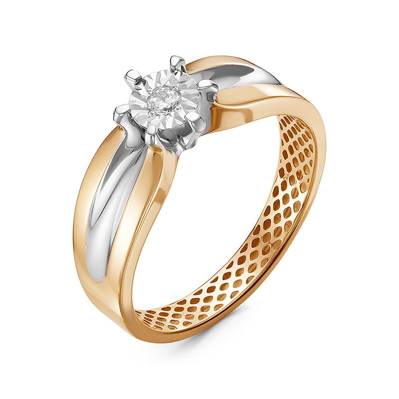 Золотое кольцо КЮЗ Del'ta Dди110025 с бриллиантом