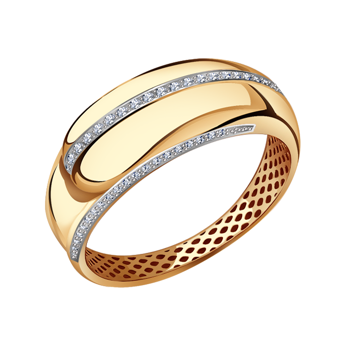 Золотое кольцо КЮЗ Del'ta Dдф110193 с фианитом