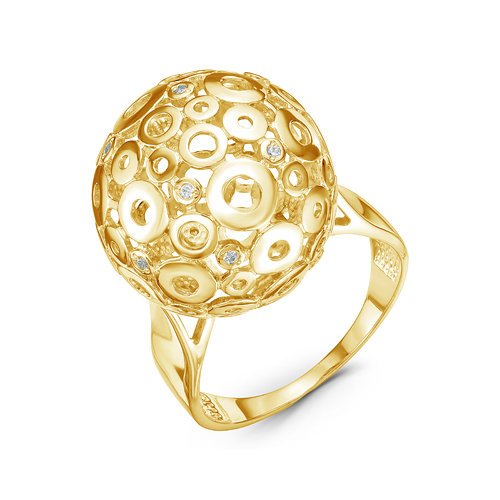 Кольцо из лимонного золота КЮЗ Del'ta Dл115913 с фианитом