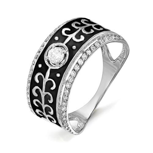 Серебряное кольцо КЮЗ Del'ta Dс910173 с фианитом и эмалью