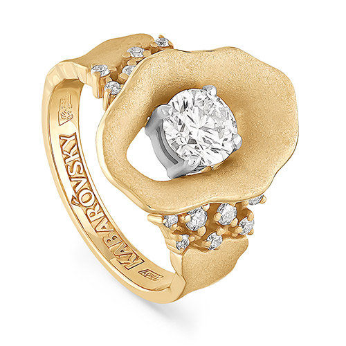 Кольцо из лимонного золота KABAROVSKY K1-2463-1000 с бриллиантом