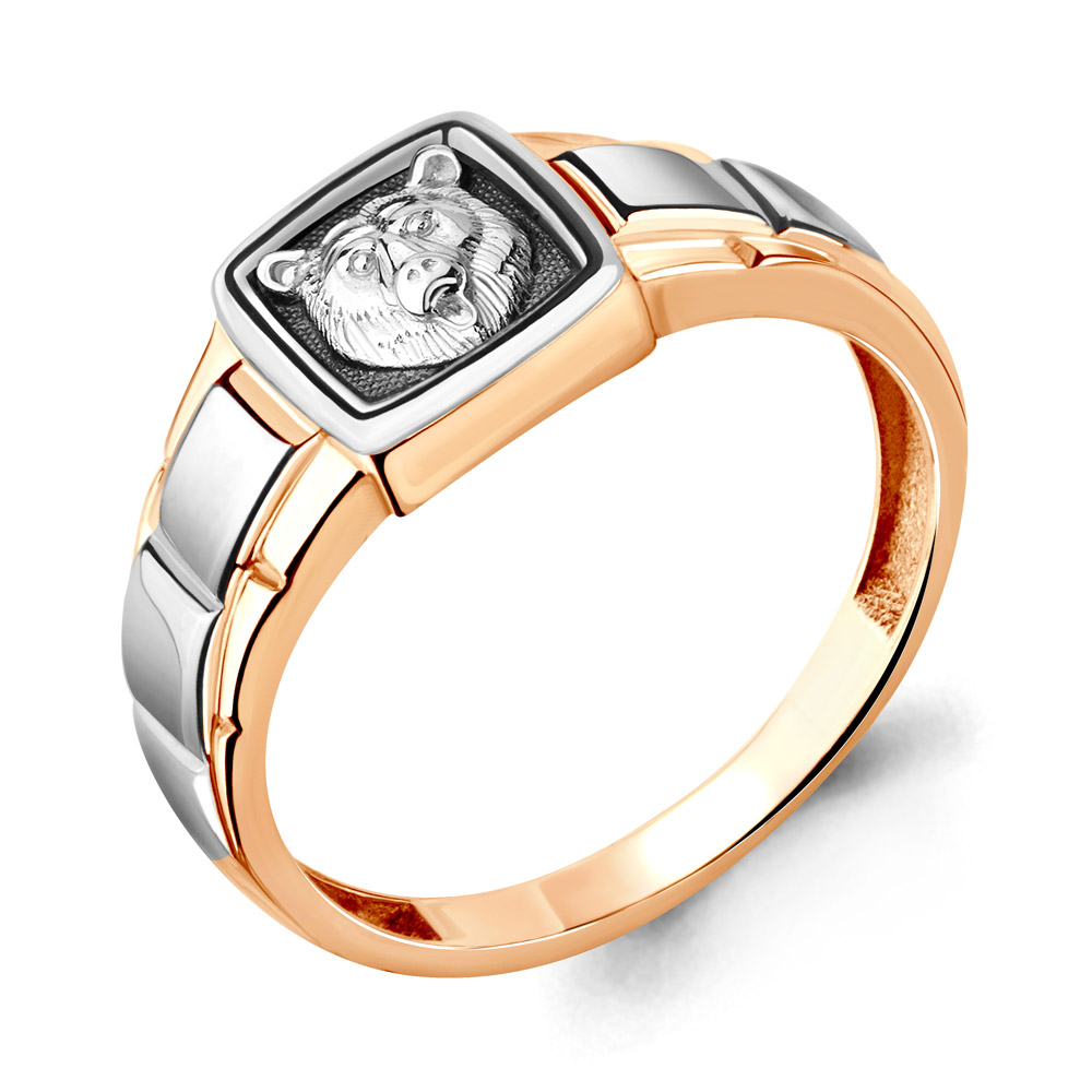 Кольцо из золочёного серебра AQUAMARINE А54691-пк