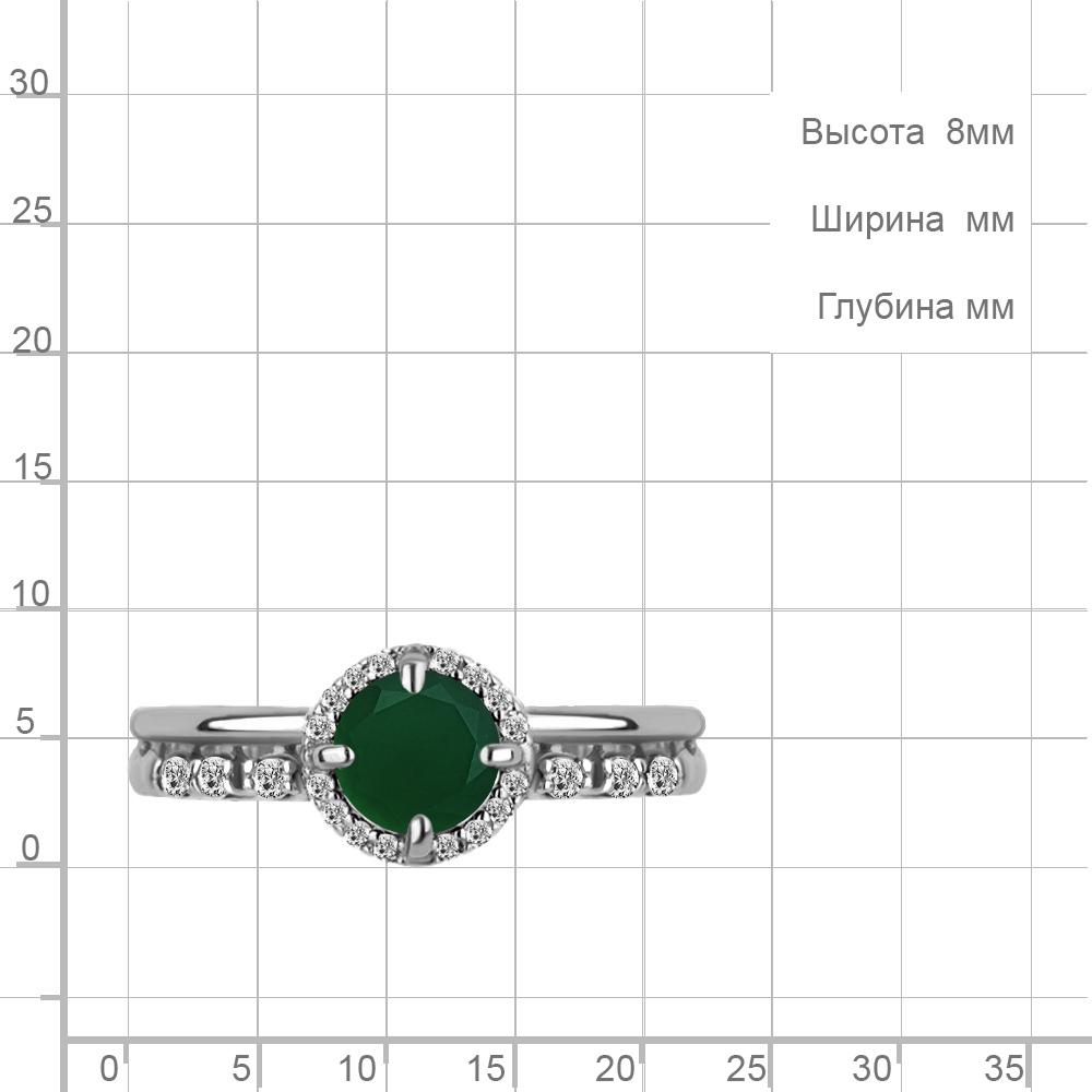 Серебряное кольцо AQUAMARINE А6449209А с фианитом и агатом