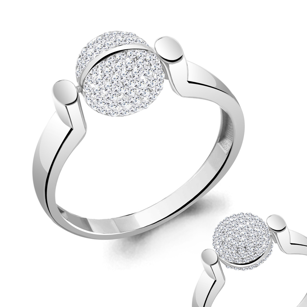 Серебряные кольца с подвижным элементом AQUAMARINE с ювелирным кристаллом А66696