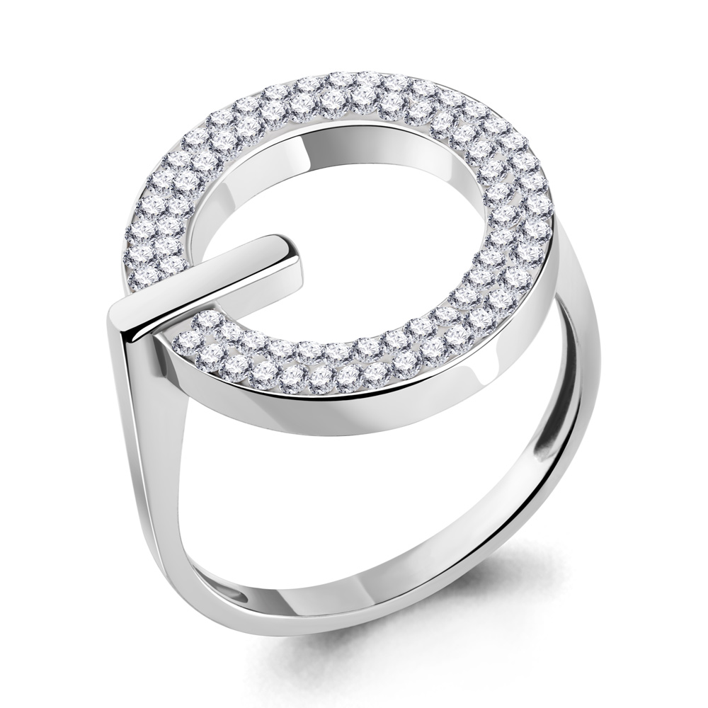 Серебряное кольцо AQUAMARINE А66702 с ювелирным кристаллом