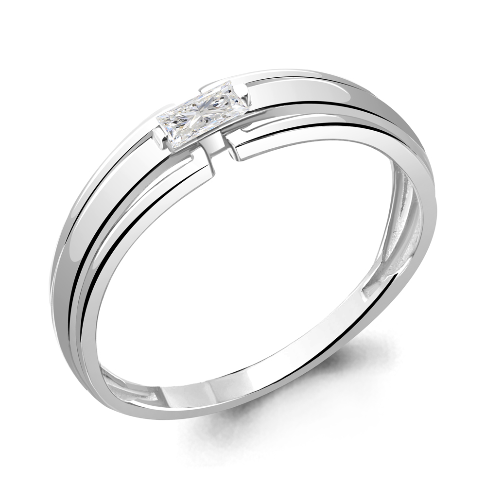 Серебряное кольцо AQUAMARINE А67254 с фианитом