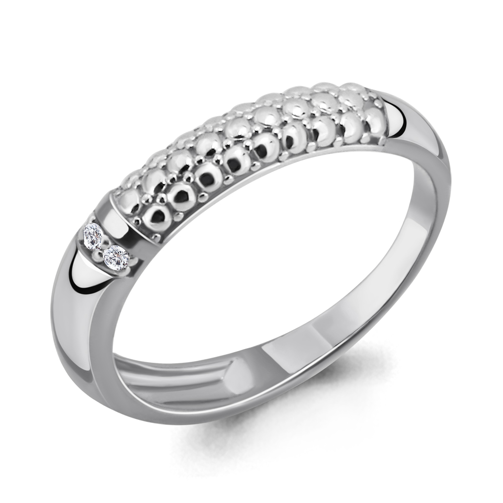 Серебряное кольцо AQUAMARINE А68294А с фианитом