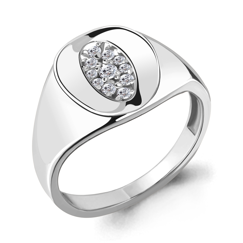 Серебряное кольцо AQUAMARINE А68393А с фианитом