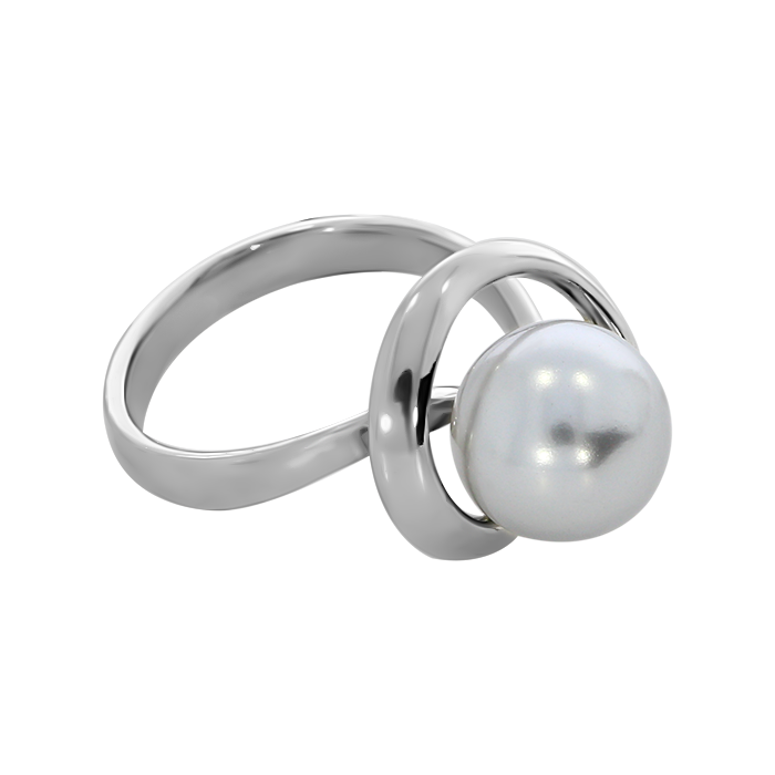 Серебряное кольцо Белая ворона В31580009 с жемчугом