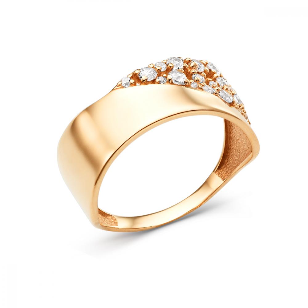 Золотое кольцо Гиалит К1642-Ф с фианитом