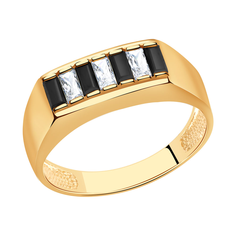 Золотое кольцо Красносельский ювелир К3121-ч с фианитом