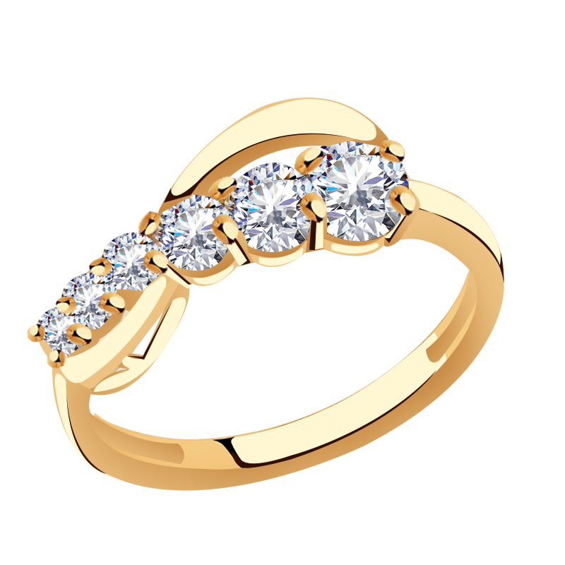 Золотое кольцо Красносельский ювелир К3560 с фианитом