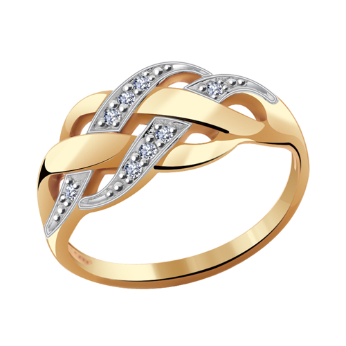 Золотое кольцо Александра К576ск с фианитом
