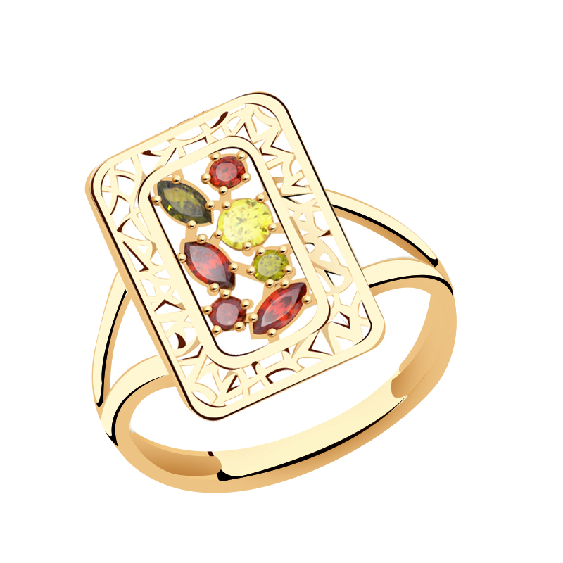 Золотое кольцо Красносельский ювелир Кд3764 с фианитом