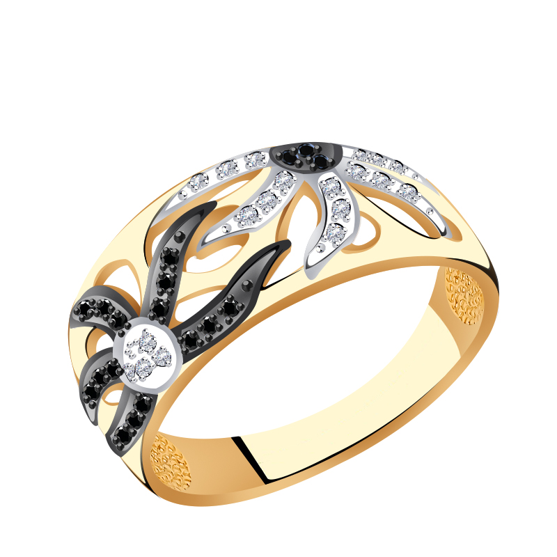 Золотое кольцо Красносельский ювелир РК2838 с фианитом