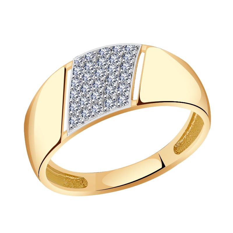 Золотое кольцо Красносельский ювелир РКд3538 с фианитом