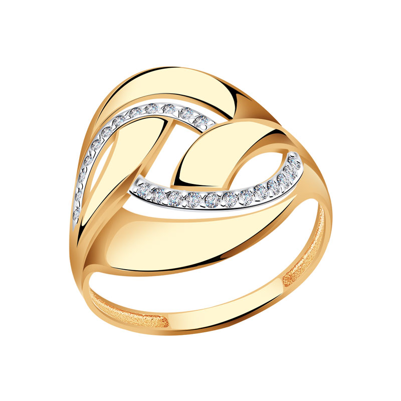 Золотое кольцо Красносельский ювелир РКд3604 с фианитом